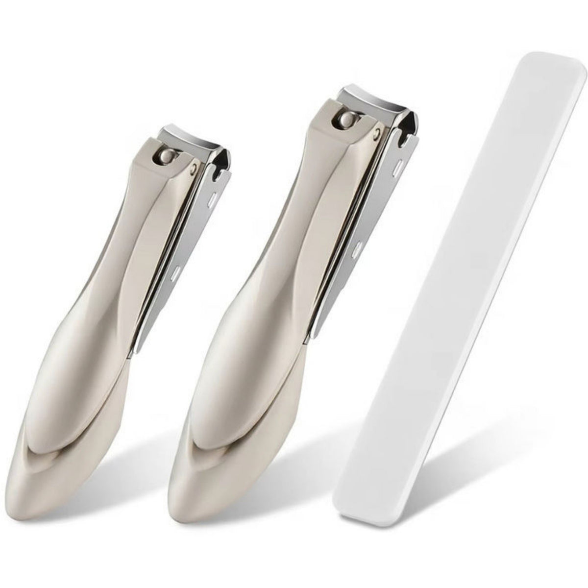 5 Piece NC-1048 Stainless Steel Nail Clippers Anti-Splash Rounded Blade Tip Curved Blade Bionics Design Manicure Pedicure Two-Pack