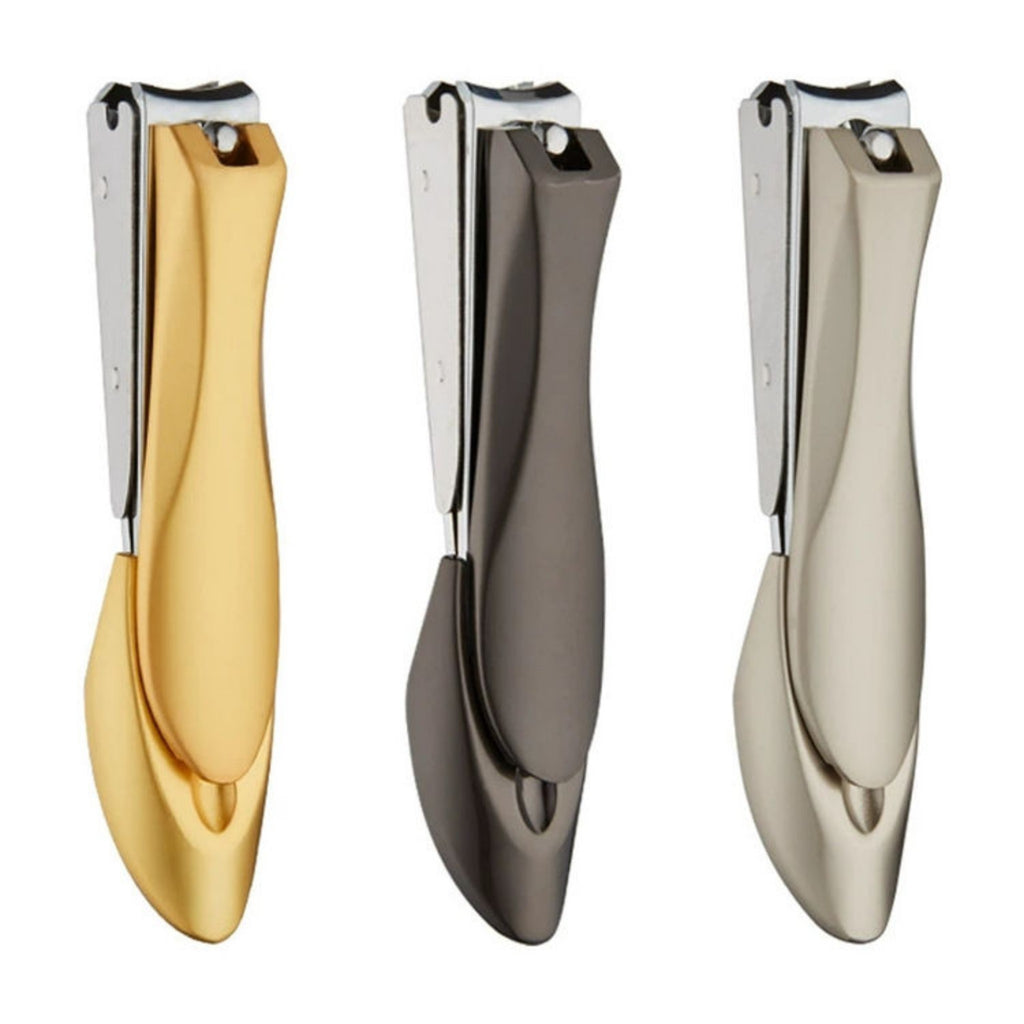 5 Piece NC-1048 Stainless Steel Nail Clippers Anti-Splash Rounded Blade Tip Curved Blade Bionics Design Manicure Pedicure Two-Pack