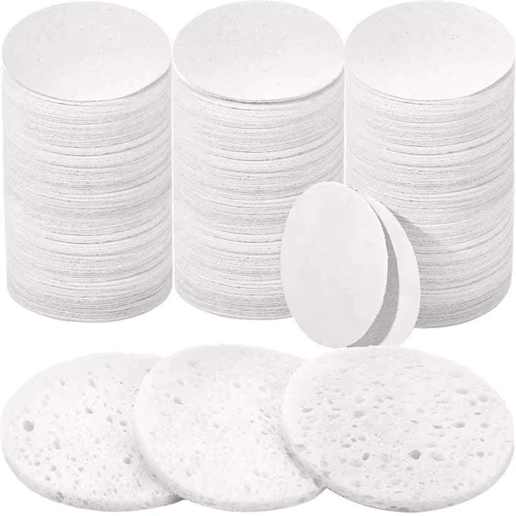 100 Piece Custom Natural Plant Fiber Compressed Face Wash Sponges Facial Cleansing Reusable Sponge for Makeup Remover