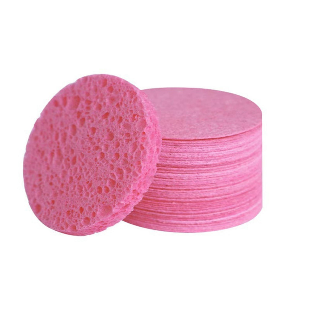 100 Piece Custom Natural Plant Fiber Compressed Face Wash Sponges Facial Cleansing Reusable Sponge for Makeup Remover