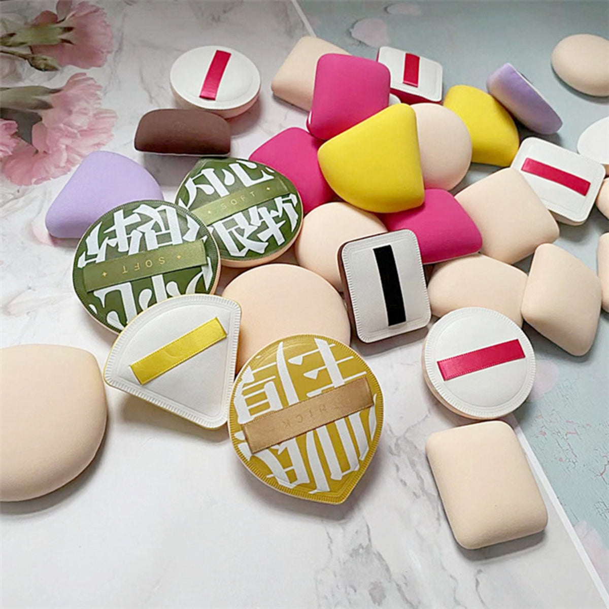 POPU-239 Wholesale Soft Big Makeup Sponge Puff Custom Facial Soft Air Cushion Dry & Wet Makeup Foundation Sponge