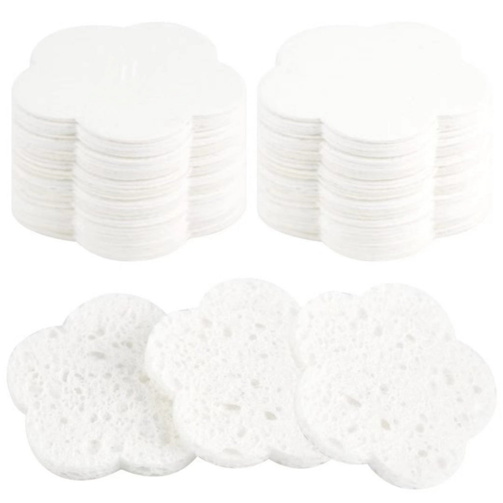 100 Piece Custom Natural Plant Fiber Compressed Face Wash Sponges Facial Cleansing Reusable Sponge for Makeup Remover