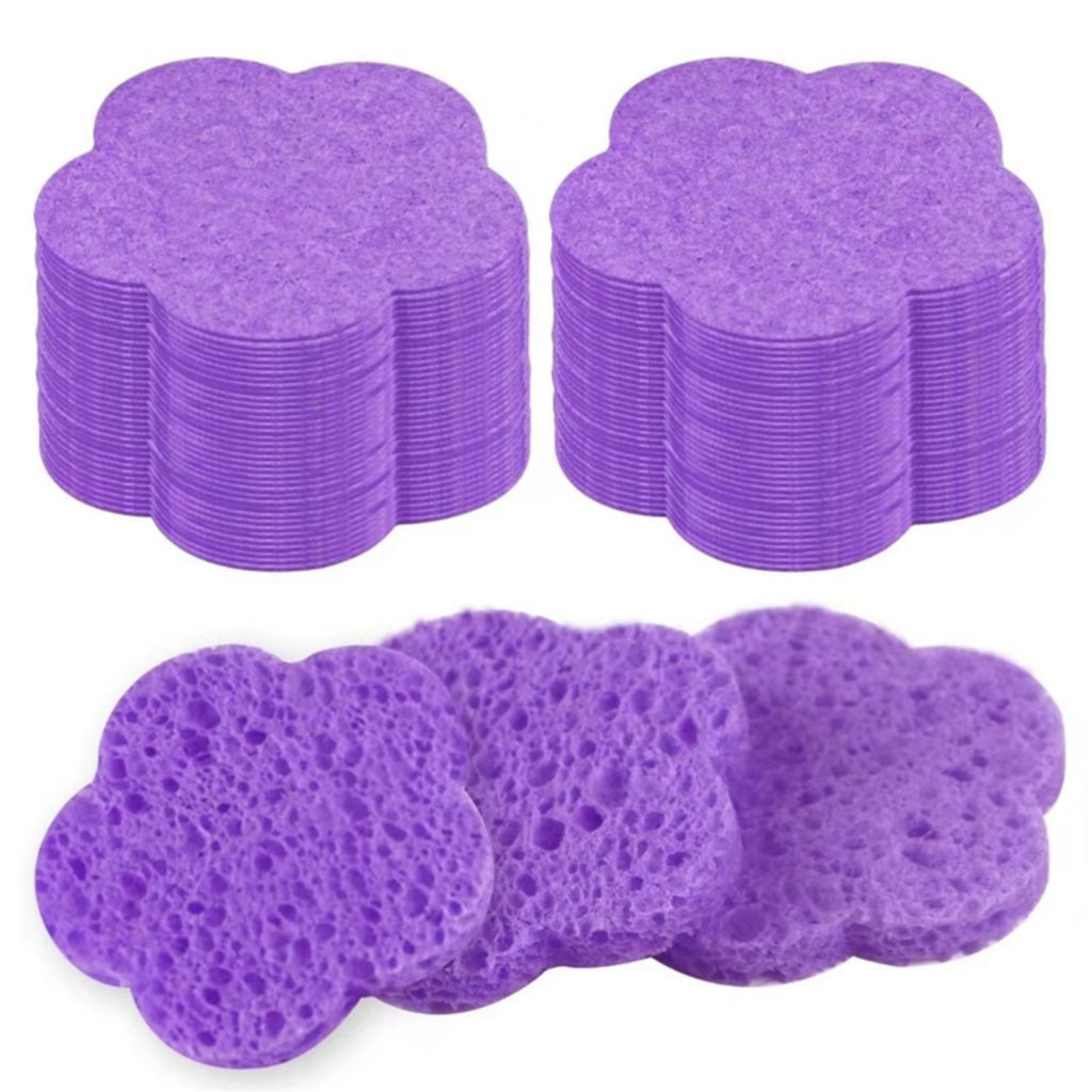 100 Piece Custom Natural Plant Fiber Compressed Face Wash Sponges Facial Cleansing Reusable Sponge for Makeup Remover