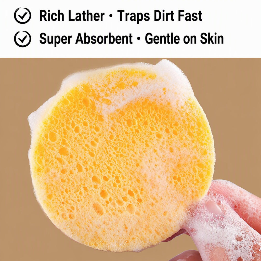 100piece Compressed Natural Cellulose Facial Sponges – Reusable Cleansing Face Wash Sponges & Makeup Removal Pads for Pore Cleansing & Exfoliating