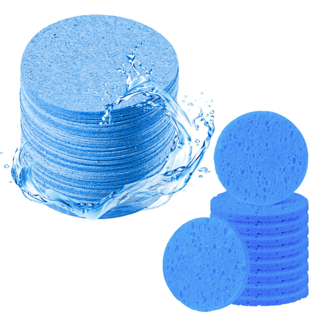 100piece Compressed Natural Cellulose Facial Sponges – Reusable Cleansing Face Wash Sponges & Makeup Removal Pads for Pore Cleansing & Exfoliating